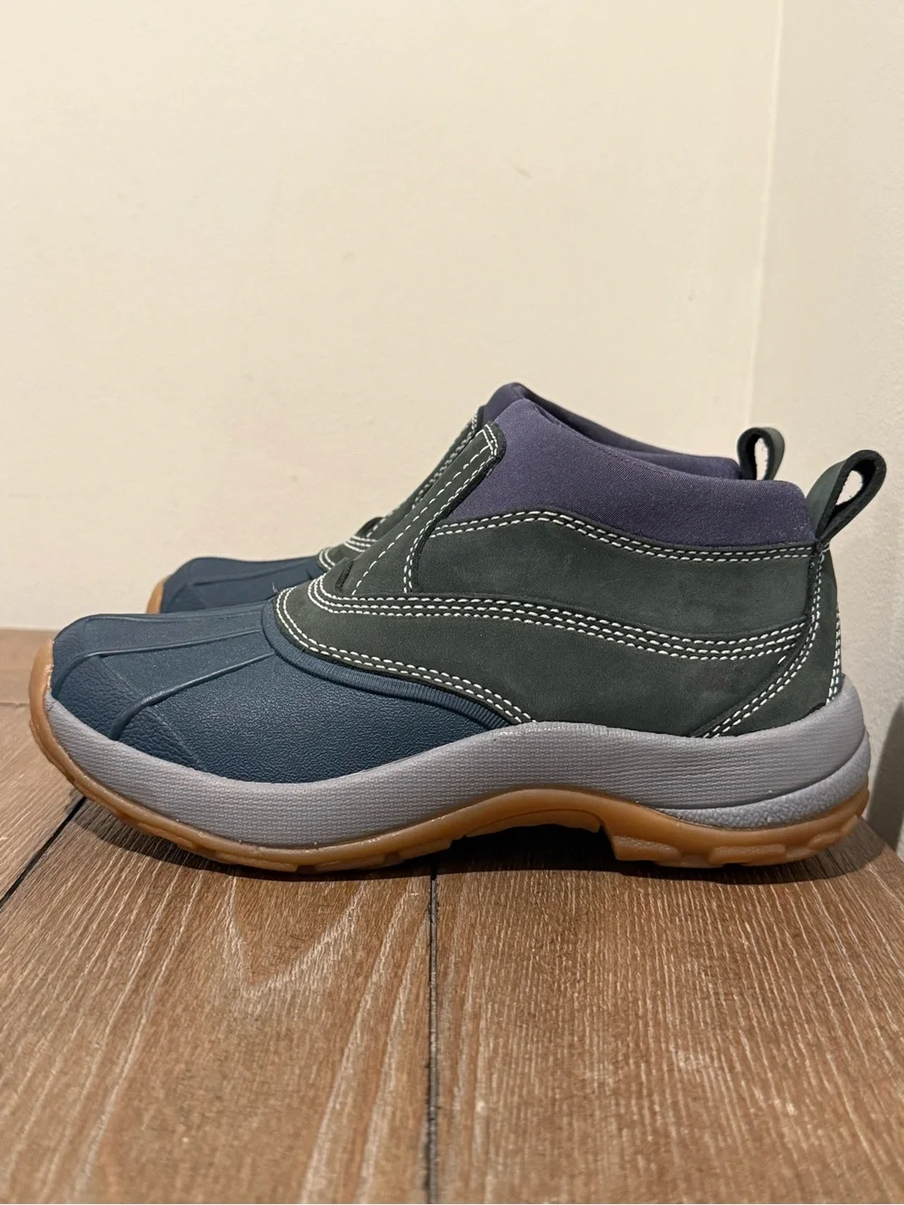L.L. Bean Kids Boots Size 3 Navy Blue Storm Chaser Pull On Ankle Duck Boots